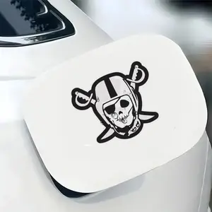 1PC Cool Hardcore Rebellious Raiders Logo Decor Sticker For Car Components, Team Peripheral Items, Daily Objects Skull helmet + crossed swords themed decor Fill with cool rebellious vibe for Raiders fans Enhance hardcore rebellious style Decal For Cars