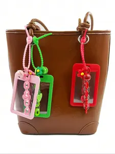 Unisex Lanyard Card Holder, Plain Color ID Badge Strap, Durable Keychain Design, Perfect for Work & Daily Use