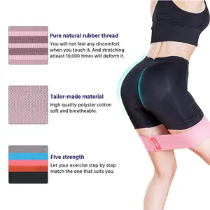 EILISON Ankel GLAMFIT Booty Resistance Bands for Women Legs and Butt (Set of 5), Exercise & Fitness Band - Cotton Loops Hip Thigh Glute Bands, Elastic Strength Squat Band