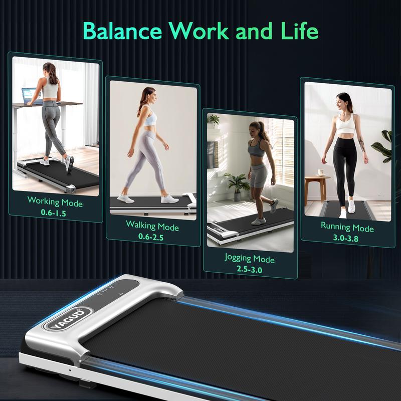 YAGUD Walking Pad with Remote Control, LED Display,  2 in 1 Under Desk Treadmill for Small Spaces,Portable for Home/Office