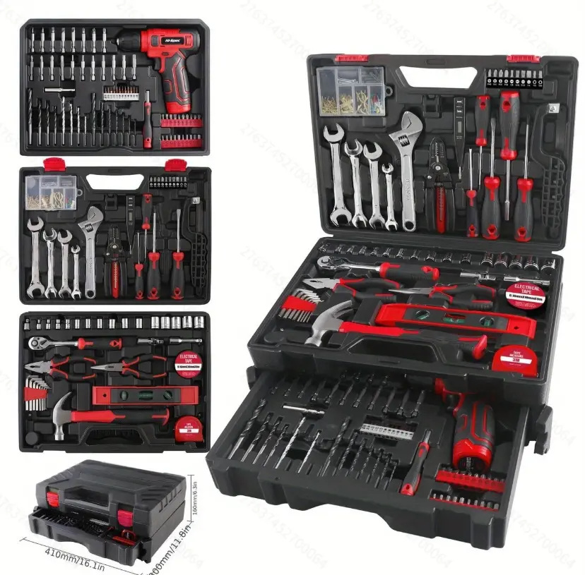 355-Piece Tool Set Kit - Tool kit with 12V Cordless Power Drill Driver Toolbox Storage Case with Drawer, Drill Set Perfect for Homeowner, Diyer, Handyman