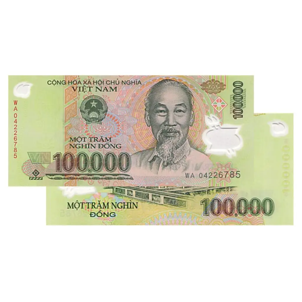 100,000 Vietnamese Dong Banknote VND Circulated
