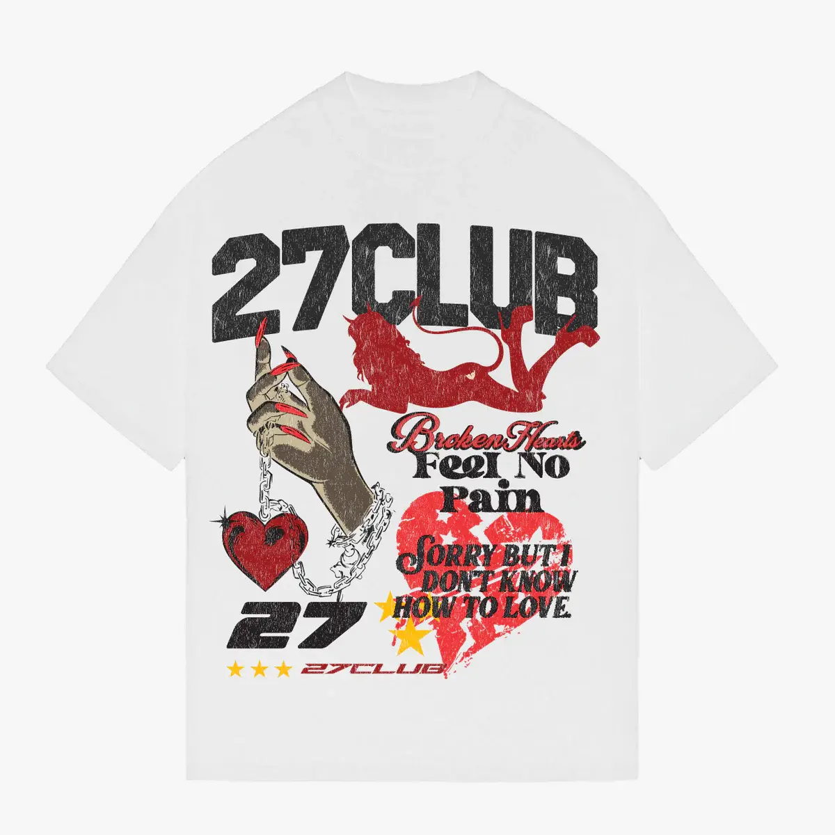 27 Club Broken Hearts Graphic T-Shirt, Y2K Grunge Heartbreak Tee, Vintage Streetwear Shirt, Retro Love And Loss Graphic Top
