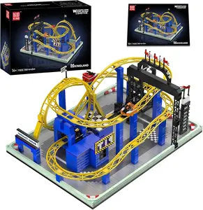 Mould King 11020 Technik Roller Coaster Building Block Set 1707 Pieces Creative Amusement Park Looping Model Construction Kit for Enthusiasts