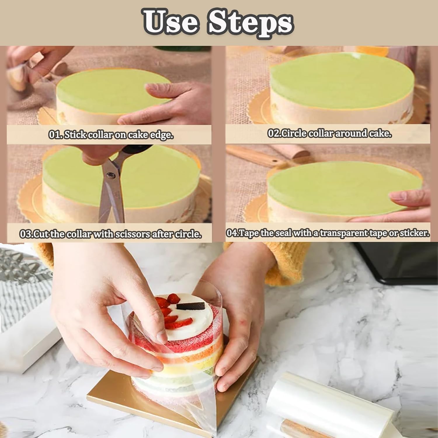 6 x 394inch Acetate Cake Collar Roll DIY Acetate Sheet Transparent Chocolate Mousse Collar Surrounding Edge Decorating Cake Strips for Baking Cake Decorate
