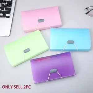 2-Piece Set Candy Color File Folders, A6 Mini Wallet Organizer, Office Supplies, Receipt Holder, School Essentials, 13 Compartments