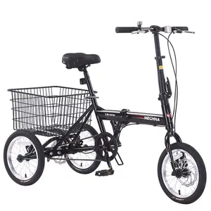 Mom-Approved! Adult Folding Trike – 14" Wheels, Easy-Fold for Storage, Stable 3-Wheel Balance, Ideal for Seniors, Shopping & Neighborhood Cruising
