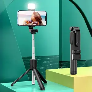 Mini Tripod Wireless Bluetooth Selfie Stick with lights Phone Smartphone