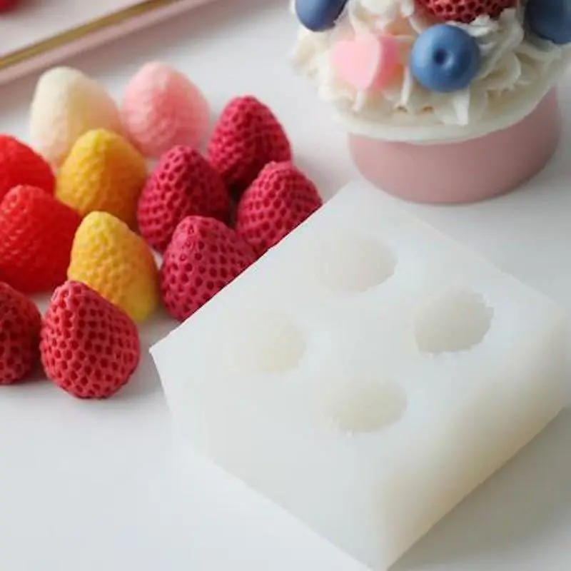 3D Strawberry Square Silicone Mold Muse Chocolate Cake Baking Decor Molding Molds For Baking Silicone Baking Molds