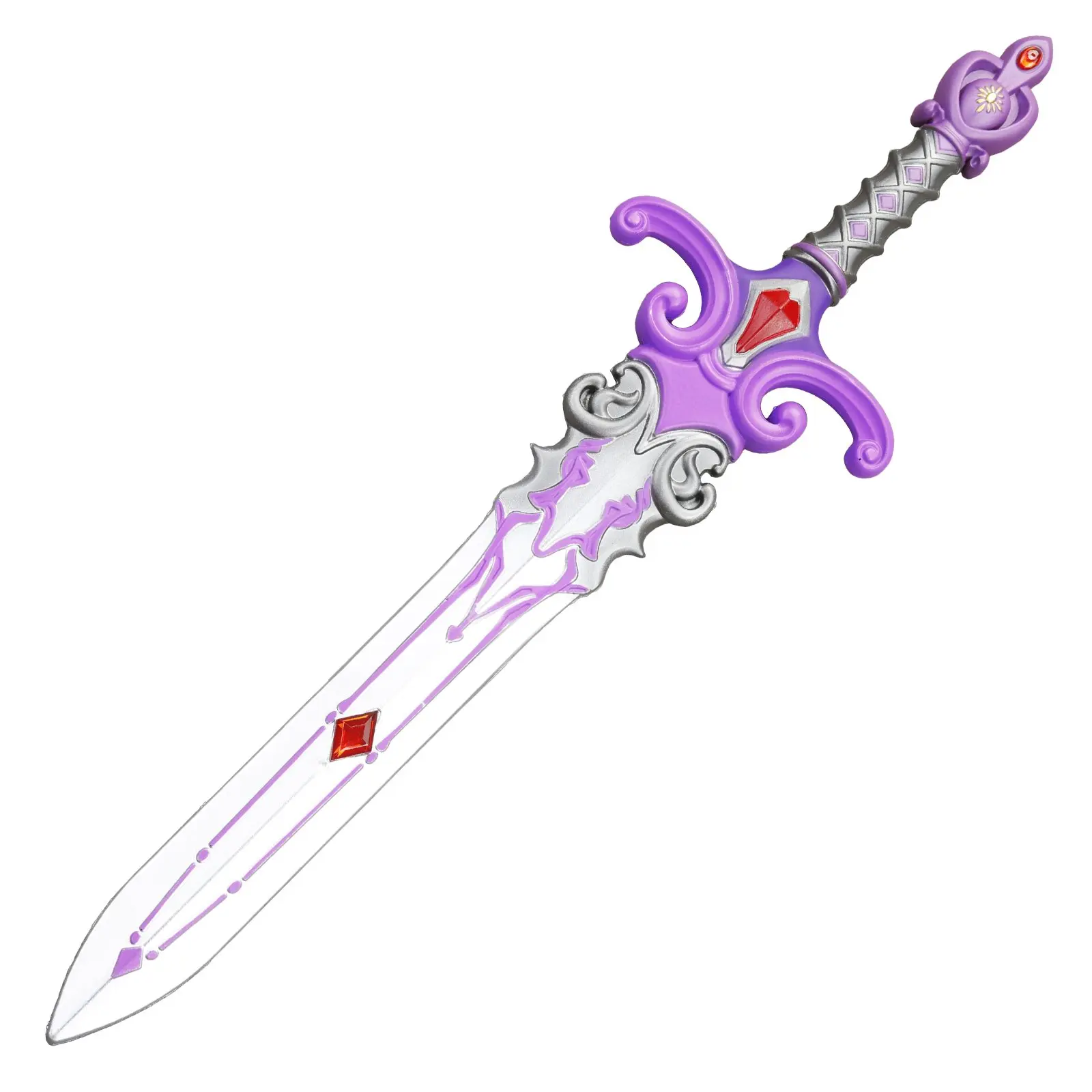 Munetoshi 24" Purple Princess Magic Foam Sword w/ Red Jewel and Flower Accents Halloween Holiday Gift