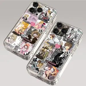 Death Note Misa Amane Light Yagami Anime Clear Case for iPhone 17 16 15 14 13 12 11 Pro Max, Cute Manga Collage Shockproof TPU Phone Cover, Kawaii Anime Gift for Fans