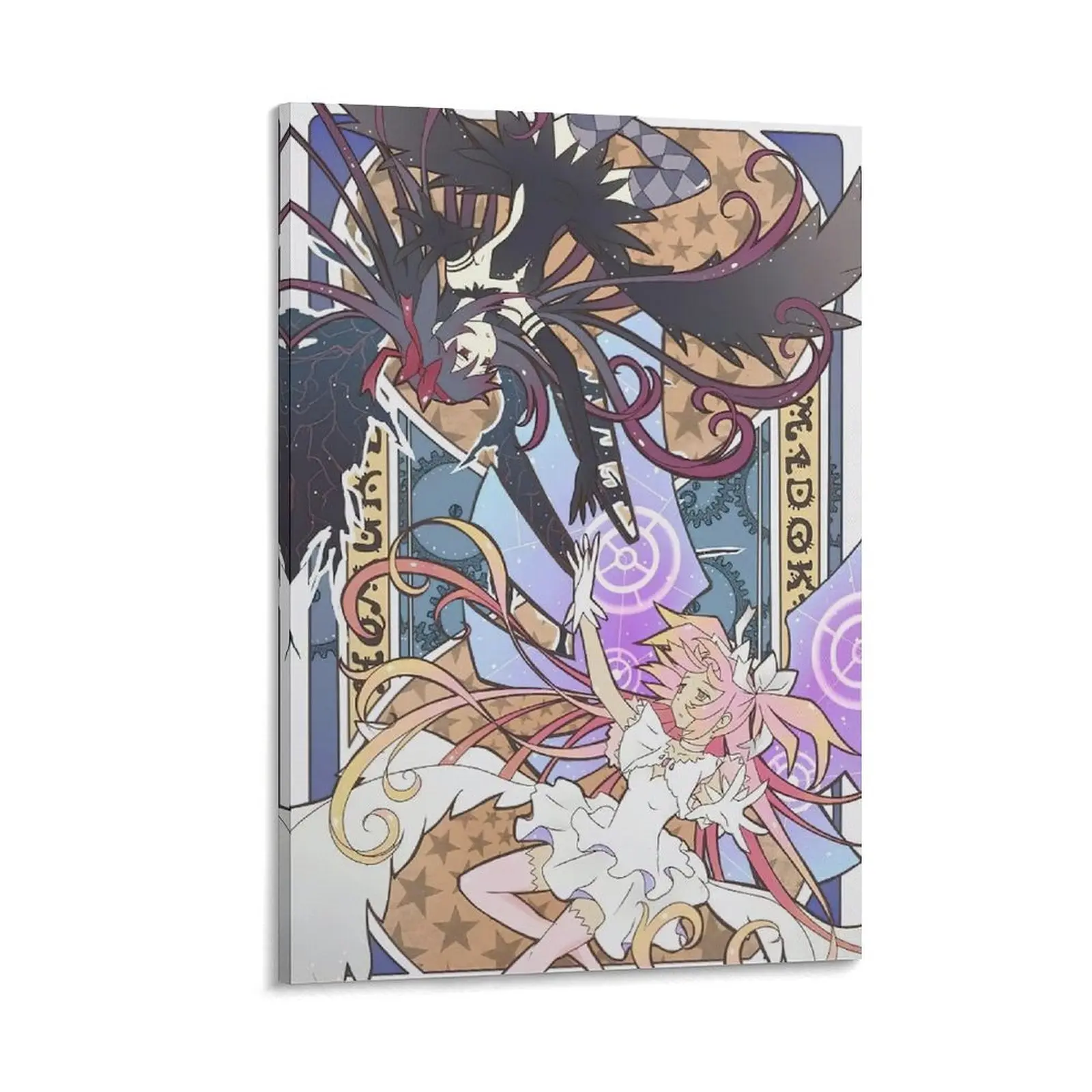 Puella Magi Madoka Magica Anime Canvas Poster - Wood Frame Option, Home Decor for Bedroom & Office, Manga Art Print Wall Ornament Gift for Anime Fans