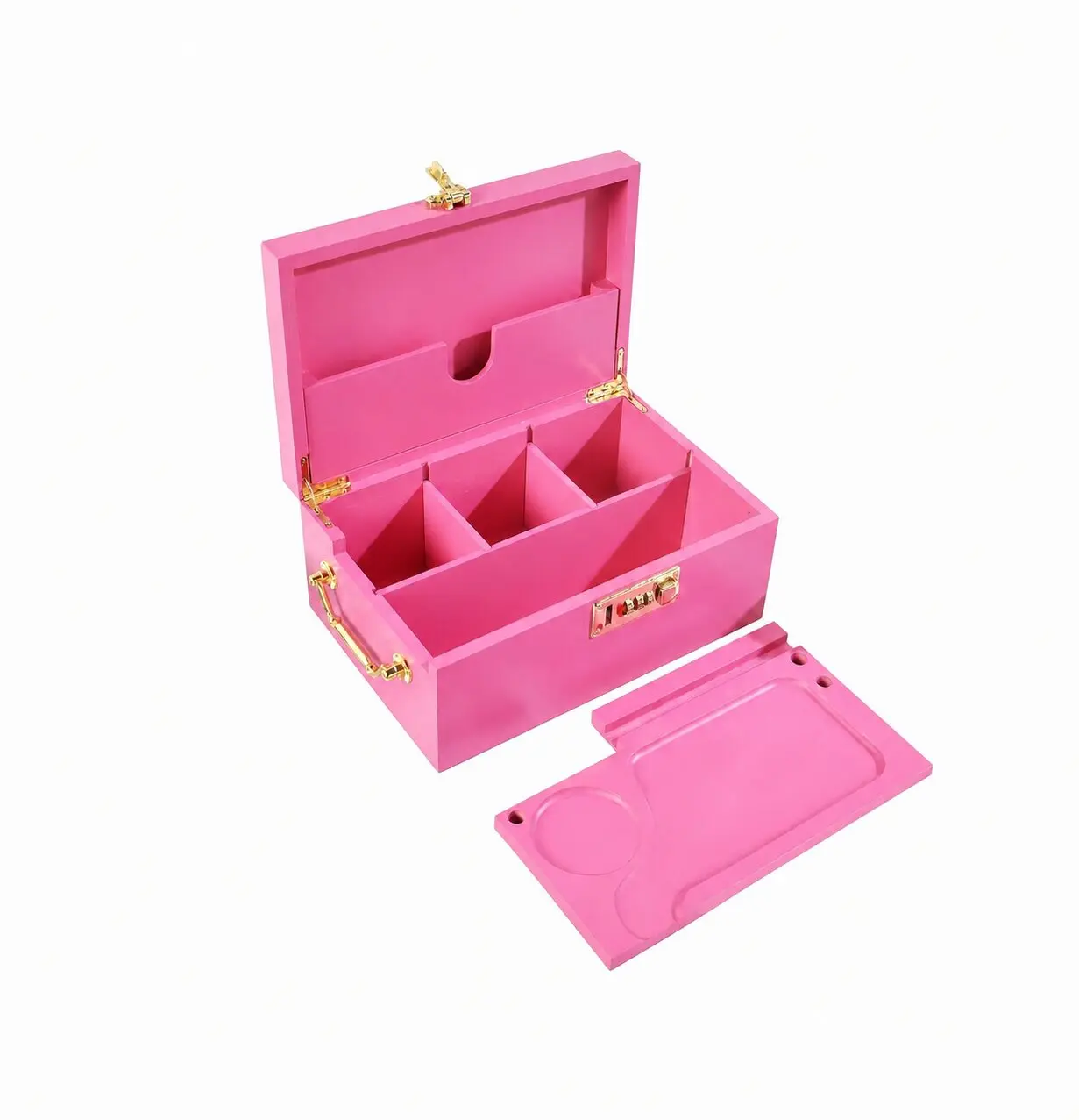 SINKZAICO 10"x6.7" Natural Bamboo Lockable Storage Box with Combination Lock, Handle,Large Home Organizer Storage Bin for Tea,Candies,Jewelry, Valuables