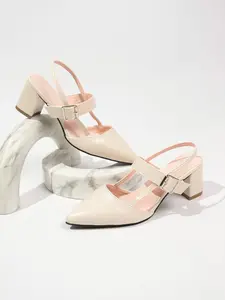 Women's Simple Pointed Toe High Heel Sandals, Elegant Minimalist Sandals, Adjustable Buckle Design, Sturdy Chunky Sole, Soft Cushioned Comfort, Ideal for Daily Commute, Stylish Heeled Sandals