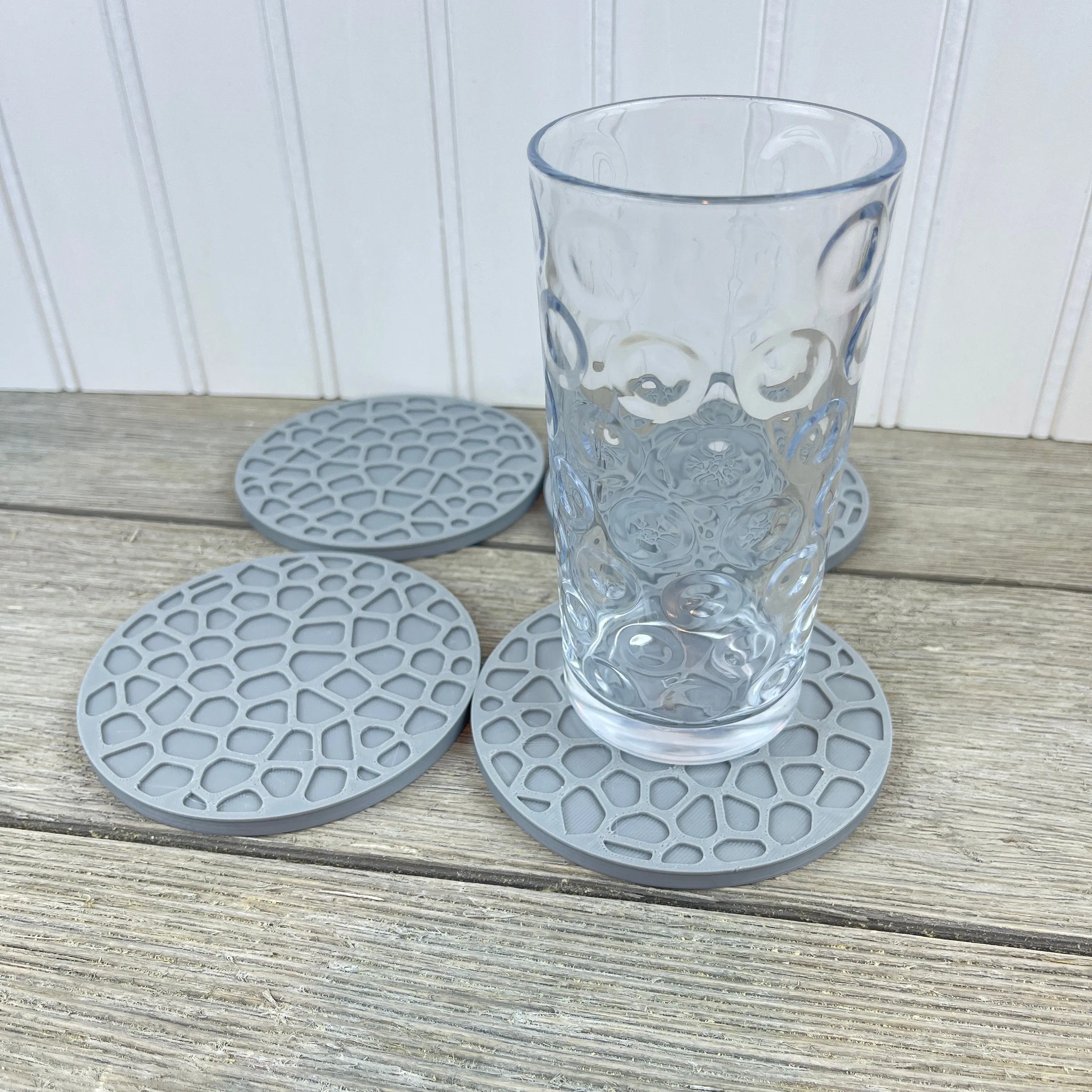 Modern Coaster Set, Voronoi Coaster Set, Drink Coasters, Set of 4 Coasters
