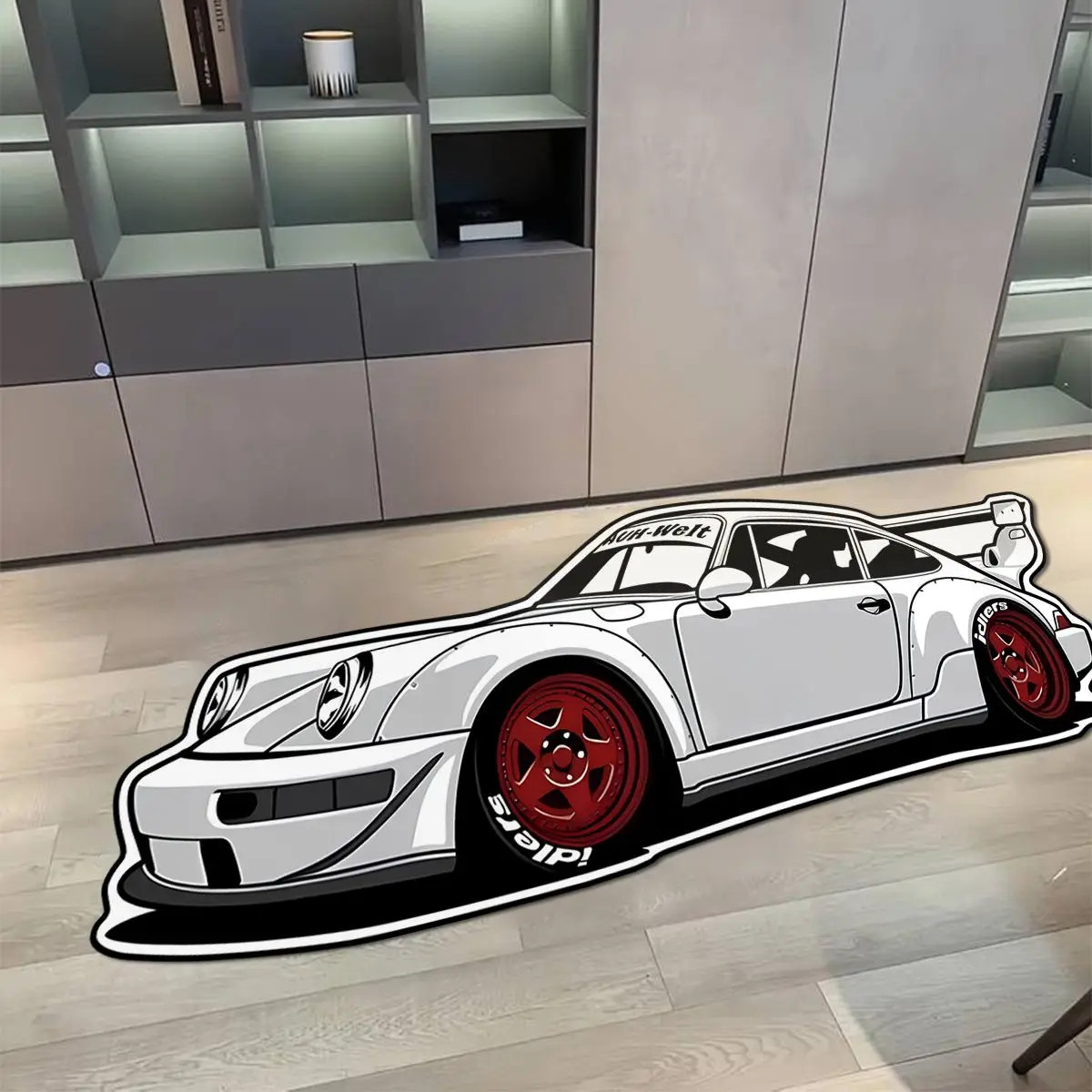 Car Pattern Floor Mat, Creative Design Soft Floor Carpet, Irregular Design Decorative Area Rug for Home Living Room Bedroom, Home Decor Rug