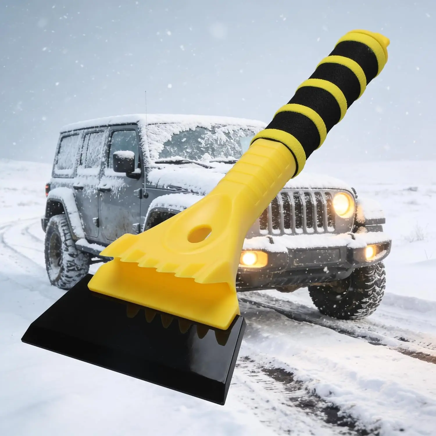 12.4-in Ice Scraper for Cars & Trucks, Car Windshield Ice Removal Tool with Foam Handle (No Warning Applicable)