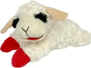 Multipet Lamb Chop Dog Plush Toy Cream 10" Extra Soft with 5 Squeakers Interactive Play Stuffed Animal for Small & Medium Dogs Cuddly Comfort