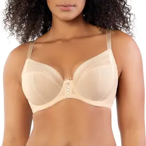 PARFAIT Shea P6062 Women's Full Bust Mesh Plunge Unlined Wired Balconette Bra Breathable Comfort Comfortable Fabric with Nylon and Spandex Blend