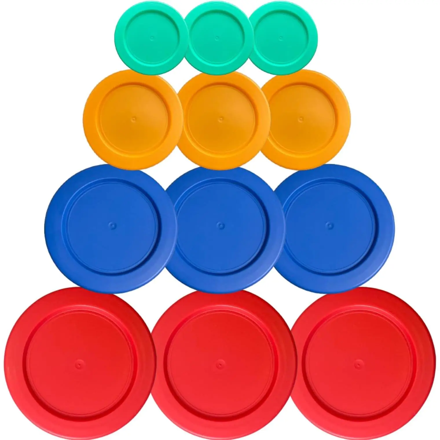 Green, Orange, Blue, Red