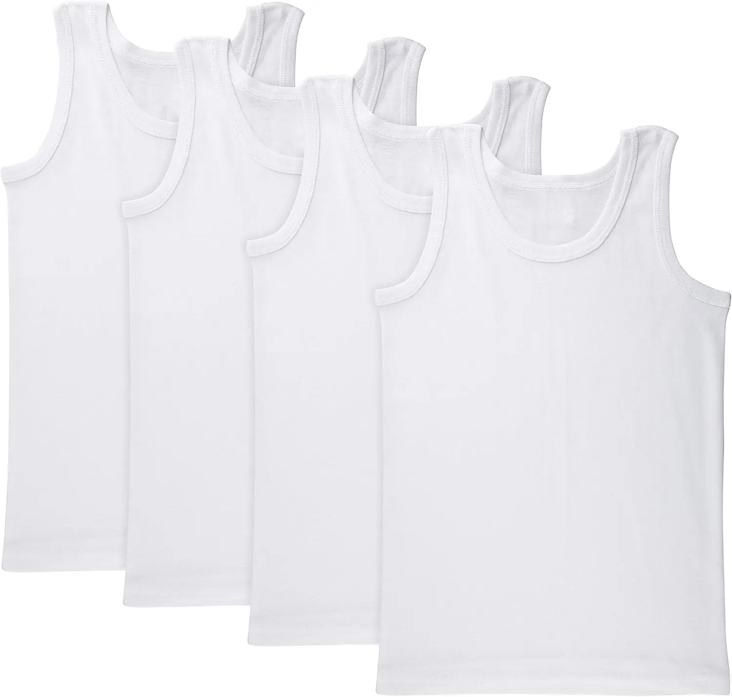 Boys Undershirt Tank Top - Tagless 100% Cotton Super Soft 4 Pack Novelty.Gift.