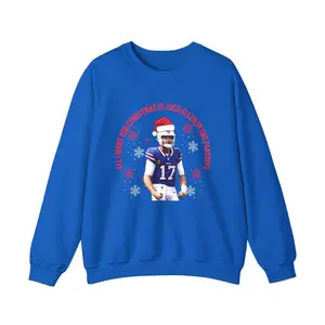 Buffalo Sweatshirt, All I Want For Christmas Is Josh Allen In The Playoffs, Josh Allen Sweatshirt, Bills Christmas shirt