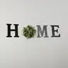 Rustic Wooden Letter Home Sign with 11.8" Diameter Artificial Eucalyptus Wreath - Hanging Farmhouse Wall Art, Home Decor Products, Indoor Decoration, Entryway Decor Gift