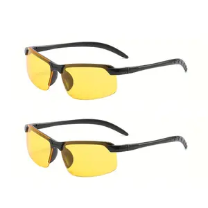 2PC Fashionable Sunglasses for Driving, Day and Night Use, Intelligent Color-Changing Outdoor Sports Sun Protection, Unisex