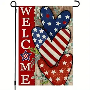 12×18 Inch Patriotic Garden Flag, Double‑Sided Waterproof Outdoor Yard Porch Decor, 4th of July Independence Day Memorial Day Veterans Day Decor, USA Stars Stripes Heart Floral Eagle Paw Veteran Thank You Commemorative Banner, Flag Pole Not Included
