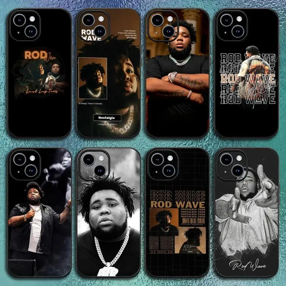 R-Rod W-Wave Phone Case Black Frosted Soft Shell Stylish Protective Cover For iPhone 11-17 Pro Max/Plus & Samsung Galaxy S23-S25