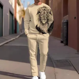 Men's casual sports long sleeved jogging suit two-piece jacket and pants set Textured Sweatsuit Workout Running Clothes
