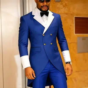 Men's Tailcoat Suit,Mens Suits 2 Piece Slim Fit Double-Breasted Swallow Tail Coat For Proms,Concert,Wedding