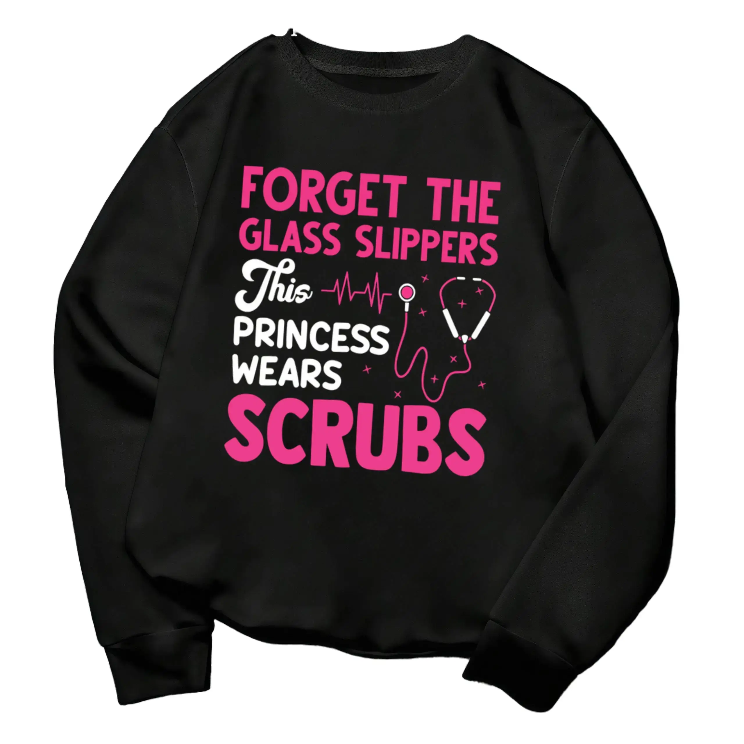 Funny Nurse Art Tee for Women – RN Week Medical Caregiver Sweatshirt with Long Sleeves