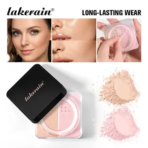 lakerain 1 Count Dual Tone Setting Powder 2-in-1 Brightening Correcting Powder, Long-Lasting Oil Control Pore Blurring, Lightweight for a Matte Finish, Ideal for Oily/Combination Skin All-Day Wear Matte Pressed Powder