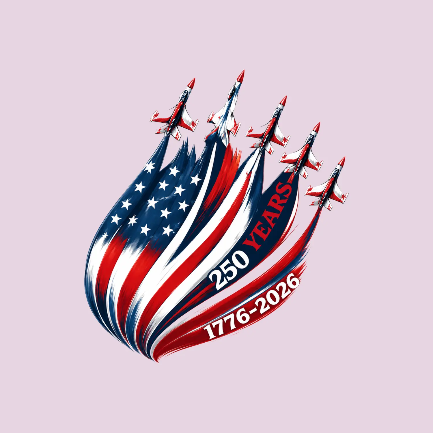 USA 250th Anniversary Sticker, Patriotic Fighter Jet Sticker, American Flag Airshow Decal, 4th of July Gift Sticker