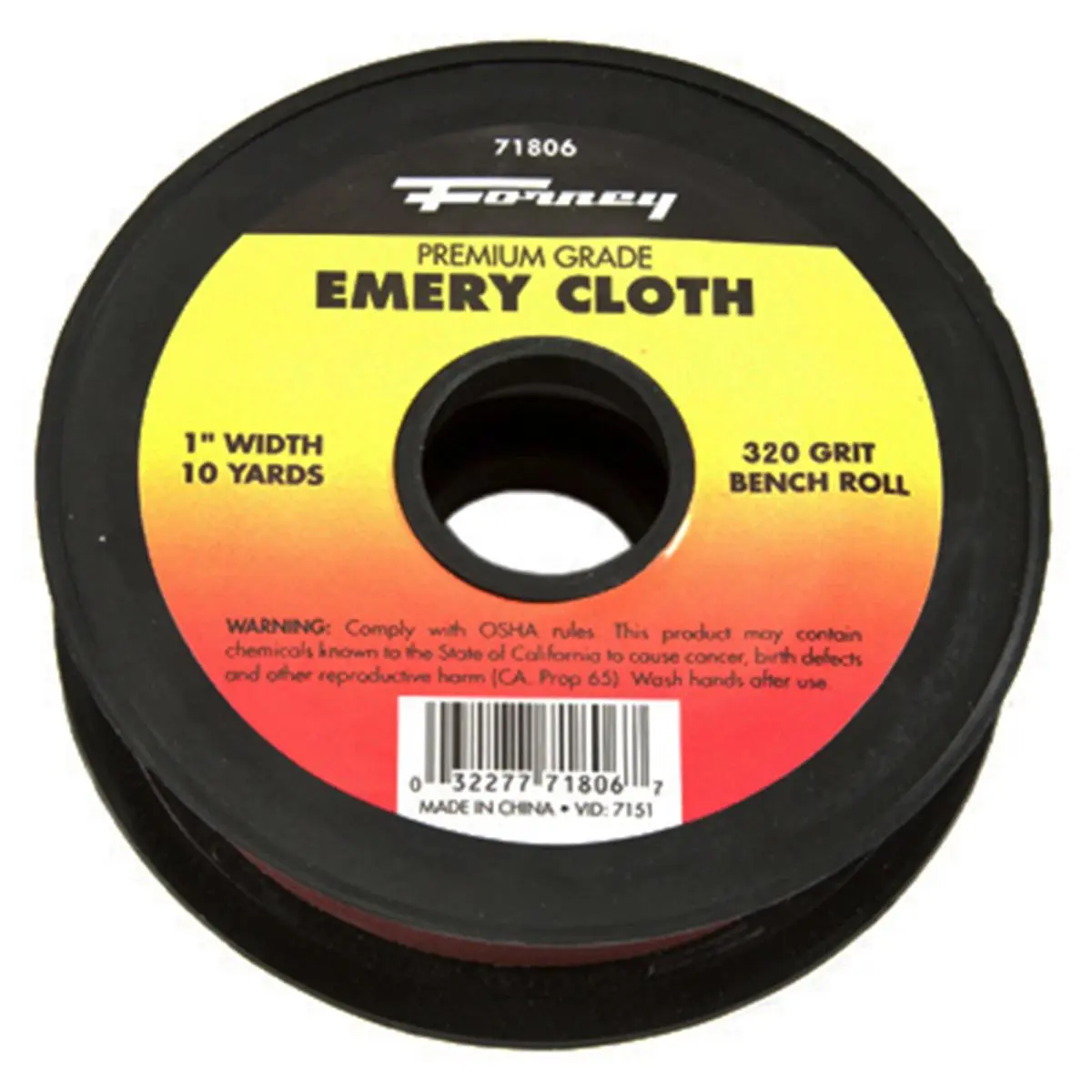 212 MAIN Aluminum Oxide Coating 320 Grit Emery Cloth - 1 in. x 10 yd. Dry Reptile Cleaning Tool, Ideal for Wood Hand Sanding, Metal Pipe Ends & Open Grain Wood/Metal Cleaning