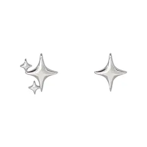 Asymmetry Small Star Stud Earrings for Men Women,Streetwear Unisex Earrings