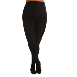 Silky Toes Women's Plus Size Blackout Thick Tights Black 1/2 1pk