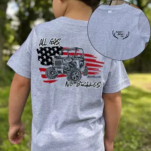 All Gas No Brakes Off Road UTV T-Shirt, Patriotic American Flag Outdoor Adventure Shirt, Country Lifestyle Graphic Tee, Southern Boy Shirt, Family Matching Outfit, Trending Shirt, Y2K Clothing, Youth Clothing
