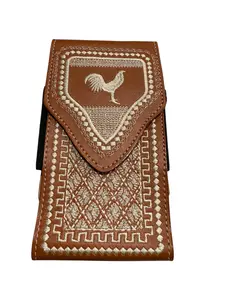 Western Style Rooster Embroidered Phone Holster Funda Celular Vaquero Bordado con Gallo Portacelular