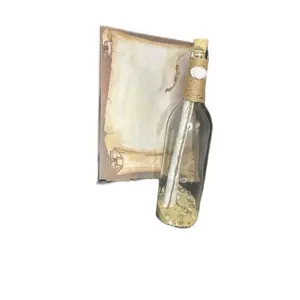 Oceangrams's S.O.S. Bottle - Full-Sized Glass Bottle with Seashells & Sand - Handmade in America - Political Message in a Bottle