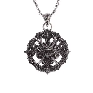 Retro Gothic Domineering Turntable, Samurai Demon Pendant Necklace, Men's Trendy Jewelry Gift