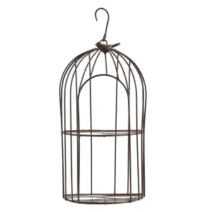 2-Plant Iron Birdcage Hanging Planter, Metal Wire Flower Pot Basket Wrought Iron Plant Stands for Plants, Flowers, Garden, Patio, Balcony Outdoor and Indoor Décor