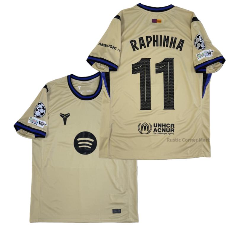 2526 Away No. 11 Raphinha  Retro Short Sleeve Soccer Football Jersey LALIGA