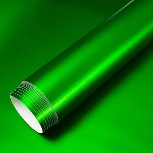 High Quality Matte Satin Metallic Chrome Green Vinyl Wrap Satin Metallic Car Wrapping Sticker Film Bubble Free Auto Internal External Decal