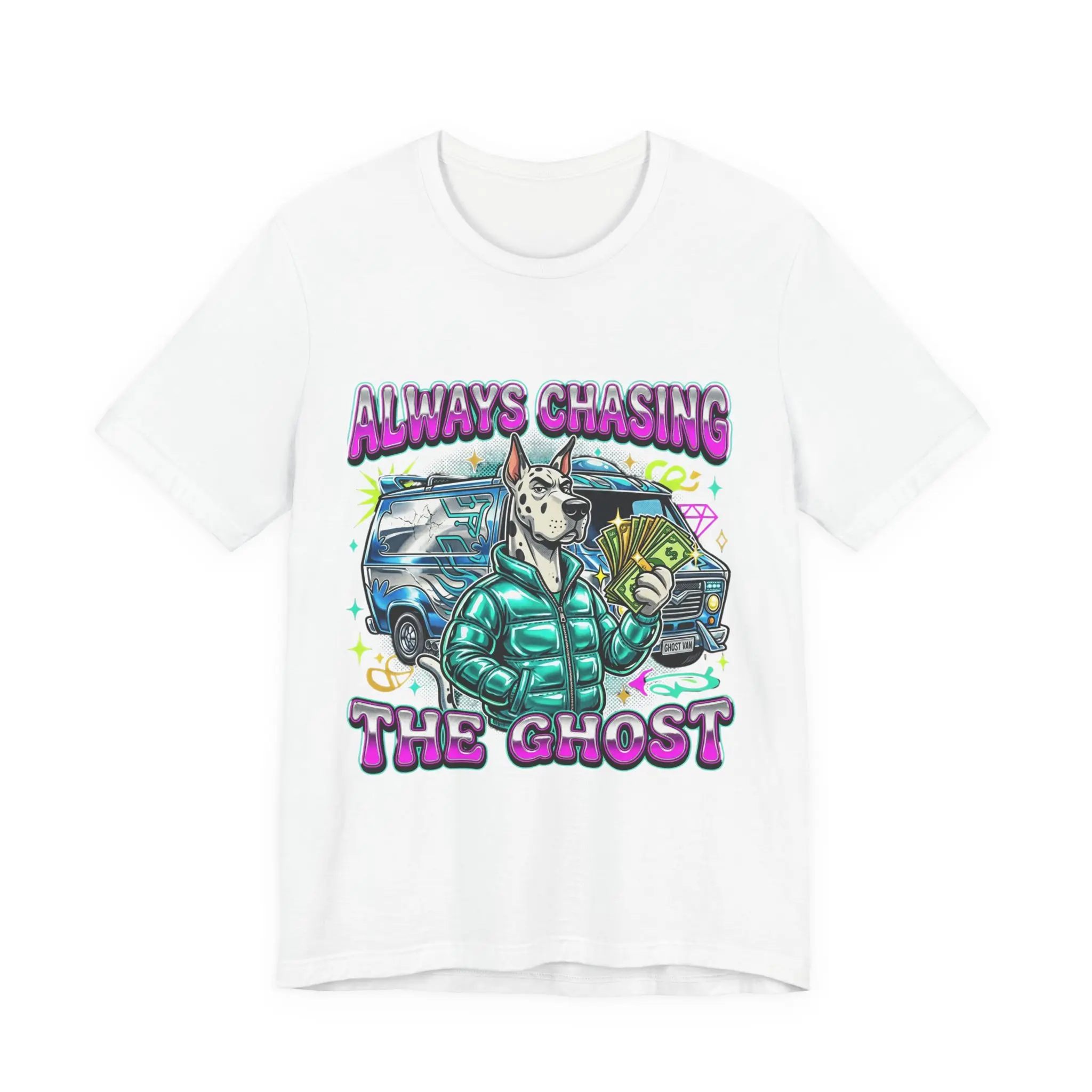 Scobbie Doo | Always Chasing the Ghost T-Shirt | Vintage Car, Cash, Wolf Character