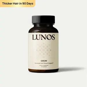 Lunos GROW Hair Growth Supplement for Women & Men – Marine Collagen, Biotin & Saw Palmetto for Thicker, Fuller Hair - 1 Month Supply