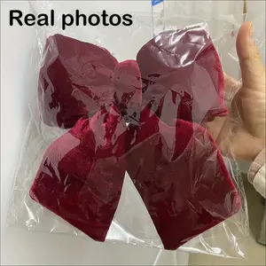 1 elegant burgundy bow decoration-large/medium/small size suitable for Christmas tree, wedding and party decoration-fabric hanging decoration with hanging rings-perfect holiday, home and gift decoration-suitable for Christmas.