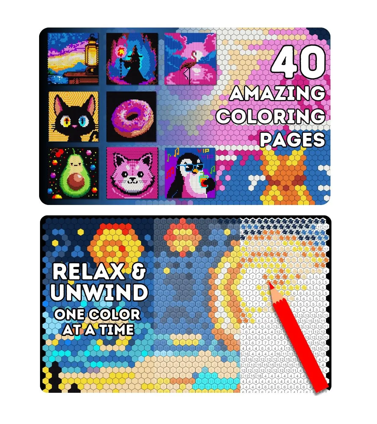 Paint by Numbers for Adults - Shapes Quest Activity Book, Easy Creativity & Relaxation Tool with Various Shapes (Squares, Circles, Triangles, Hexagons), Engaging DIY Supplies & Black Background Mystery Mosaic