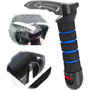 SleekHush Adjustable Handlebar Car Door Assist Support Handle Multifunctional Latch Bar for Seniors Handicapped Durable Ergonomic Foam Rubber Grip Blue Black Automotive Vehicle